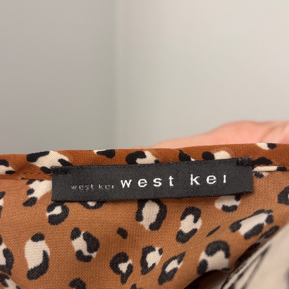 West Kei Brown Animal Print Blouse - Picture 2 of 5